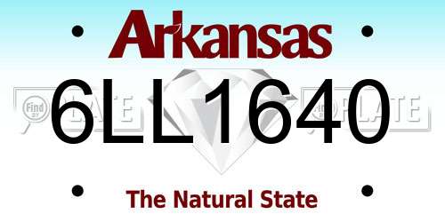 6LL1640 Arkansas License Plate