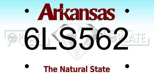 6LS562 Arkansas License Plate
