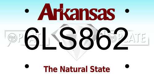 6LS862 Arkansas License Plate