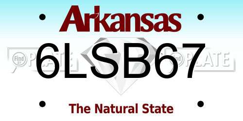 6LSB67 Arkansas License Plate