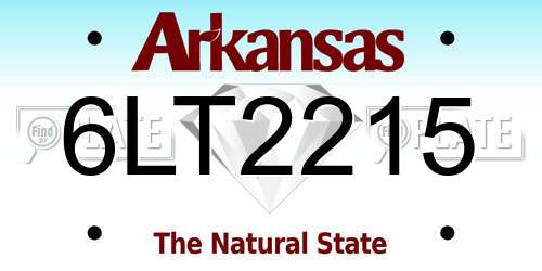 6LT2215 Arkansas License Plate