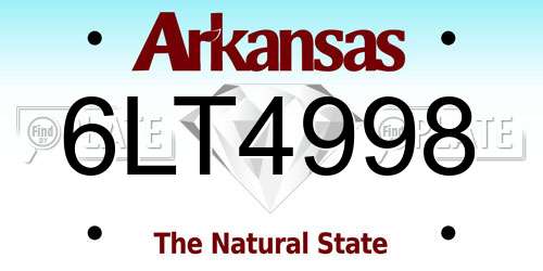 6LT4998 Arkansas License Plate