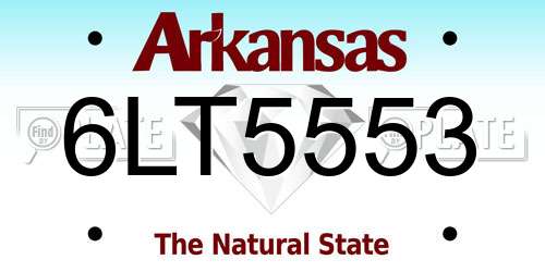 6LT5553 Arkansas License Plate
