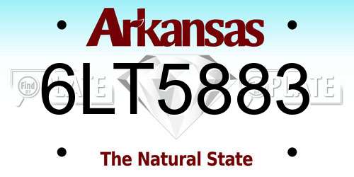 6LT5883 Arkansas License Plate