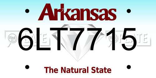 6LT7715 Arkansas License Plate