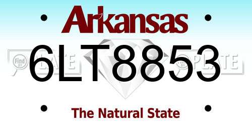 6LT8853 Arkansas License Plate
