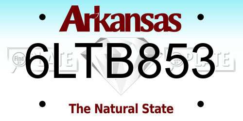 6LTB853 Arkansas License Plate