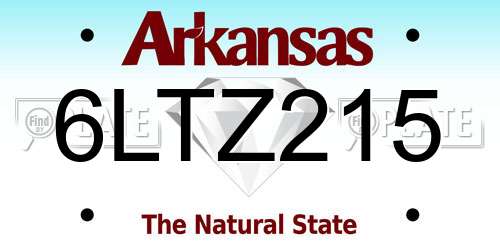6LTZ215 Arkansas License Plate