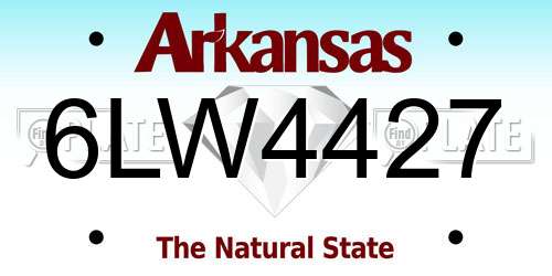 6LW4427 Arkansas License Plate