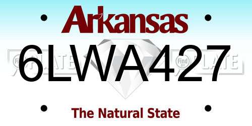 6LWA427 Arkansas License Plate