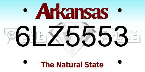 6LZ5553 Arkansas License Plate