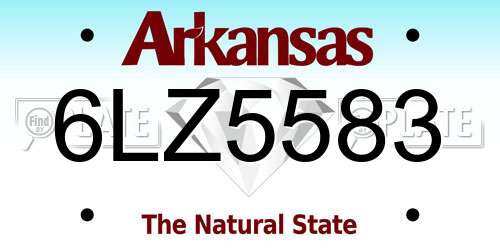 6LZ5583 Arkansas License Plate