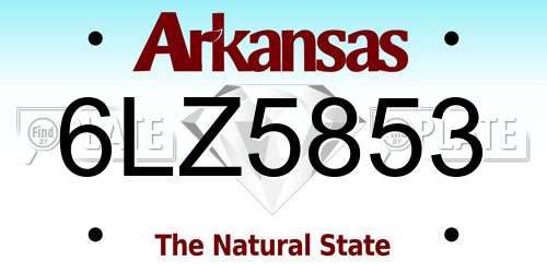 6LZ5853 Arkansas License Plate
