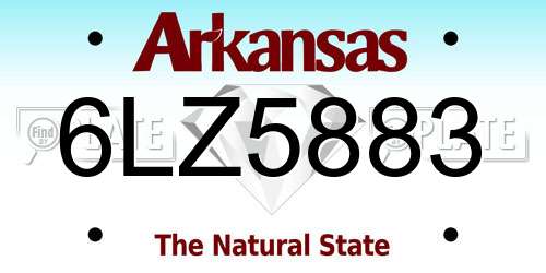 6LZ5883 Arkansas License Plate