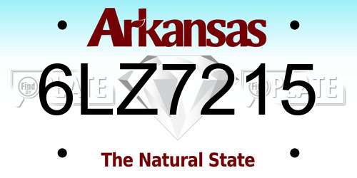 6LZ7215 Arkansas License Plate