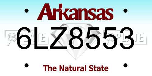 6LZ8553 Arkansas License Plate
