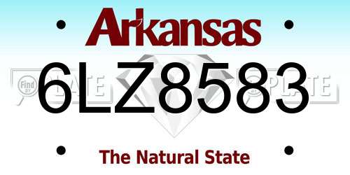 6LZ8583 Arkansas License Plate