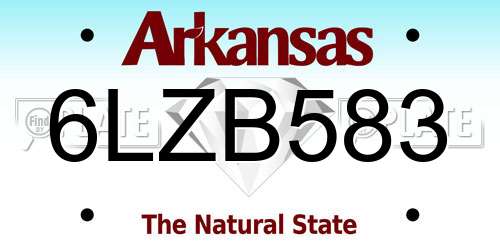 6LZB583 Arkansas License Plate