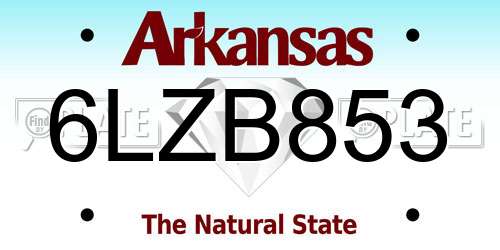 6LZB853 Arkansas License Plate