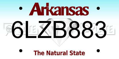 6LZB883 Arkansas License Plate