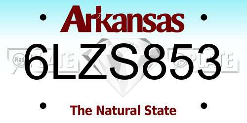 6LZS853 Arkansas License Plate
