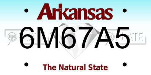 6M67A5 Arkansas License Plate