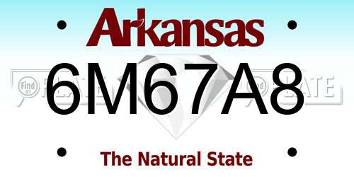 6M67A8 Arkansas License Plate