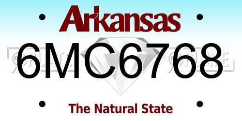 6MC6768 Arkansas License Plate