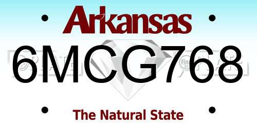 6MCG768 Arkansas License Plate
