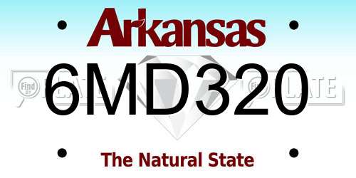 6MD320 Arkansas License Plate