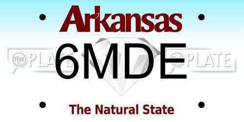 6MDE Arkansas License Plate