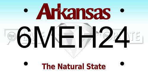 6MEH24 Arkansas License Plate