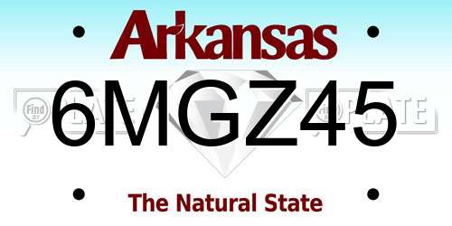 6MGZ45 Arkansas License Plate