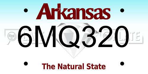 6MQ320 Arkansas License Plate