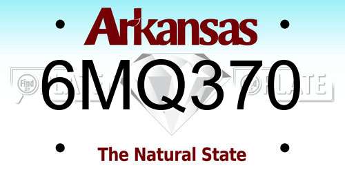 6MQ370 Arkansas License Plate