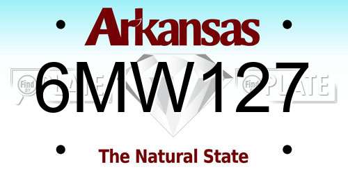 6MW127 Arkansas License Plate
