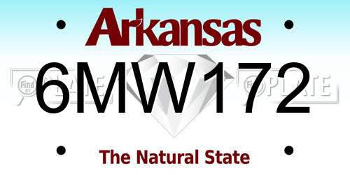 6MW172 Arkansas License Plate