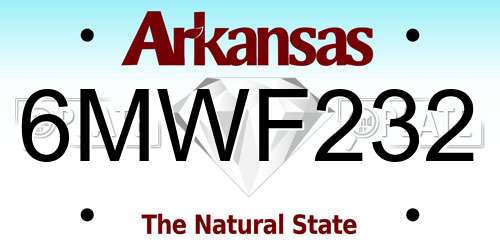 6MWF232 Arkansas License Plate