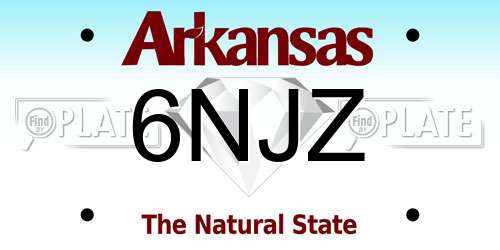 6NJZ Arkansas License Plate