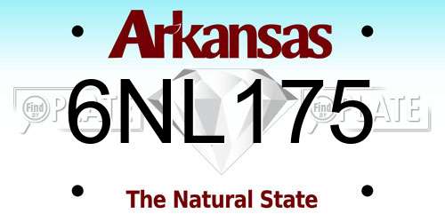 6NL175 Arkansas License Plate
