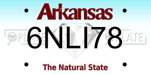 6NLI78 Arkansas License Plate
