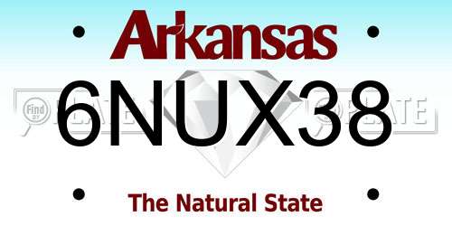 6NUX38 Arkansas License Plate
