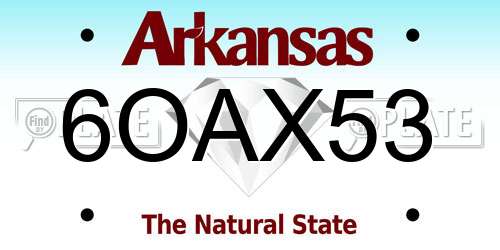 6OAX53 Arkansas License Plate