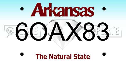 6OAX83 Arkansas License Plate