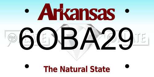 6OBA29 Arkansas License Plate