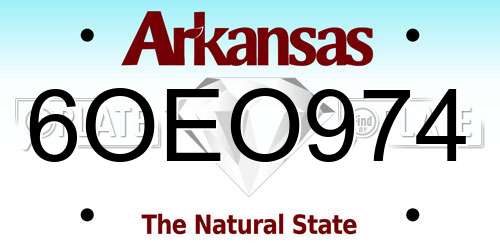 6OEO974 Arkansas License Plate