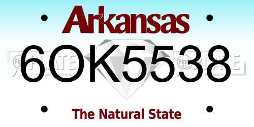 6OK5538 Arkansas License Plate