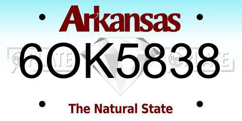 6OK5838 Arkansas License Plate