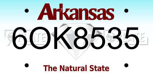 6OK8535 Arkansas License Plate