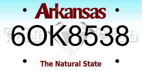 6OK8538 Arkansas License Plate